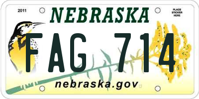 NE license plate FAG714