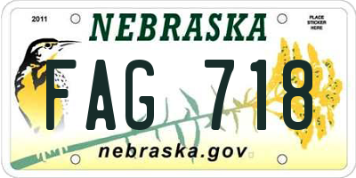 NE license plate FAG718
