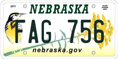 NE license plate FAG756