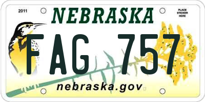 NE license plate FAG757