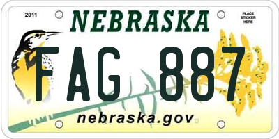 NE license plate FAG887