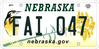 NE license plate FAI047