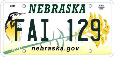 NE license plate FAI129