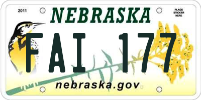 NE license plate FAI177