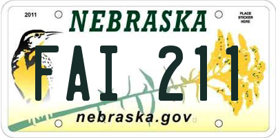 NE license plate FAI211
