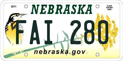 NE license plate FAI280