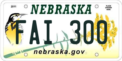 NE license plate FAI300
