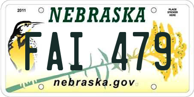 NE license plate FAI479