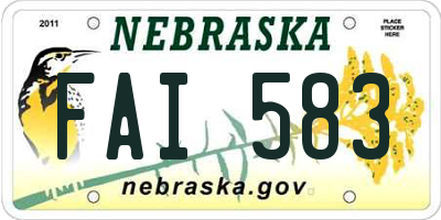 NE license plate FAI583