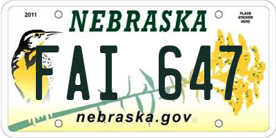 NE license plate FAI647