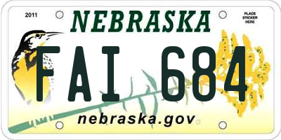 NE license plate FAI684