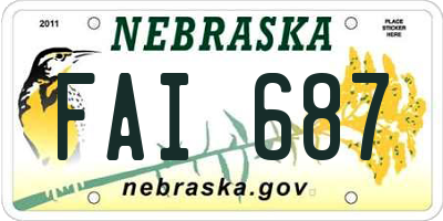 NE license plate FAI687