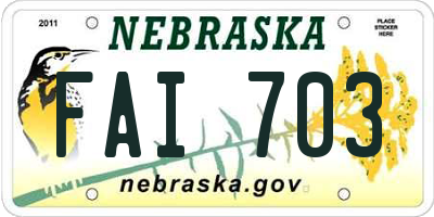 NE license plate FAI703