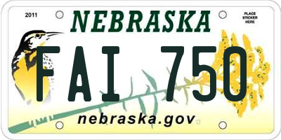 NE license plate FAI750