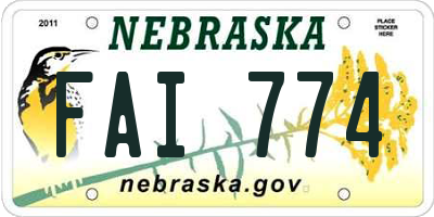 NE license plate FAI774