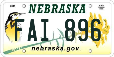 NE license plate FAI896