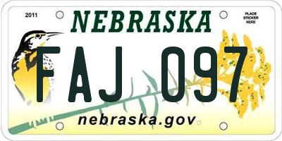 NE license plate FAJ097