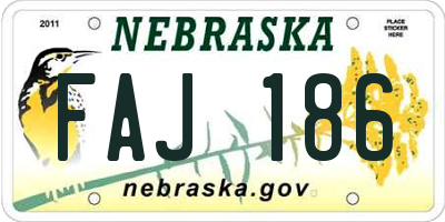 NE license plate FAJ186