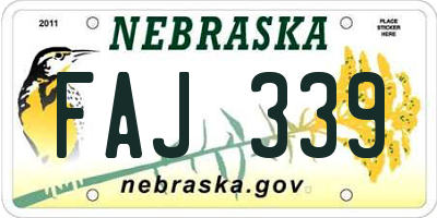 NE license plate FAJ339