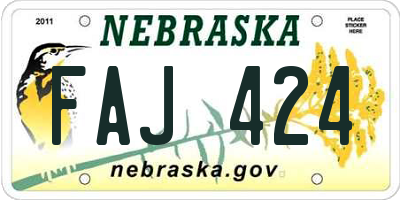 NE license plate FAJ424