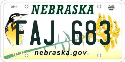 NE license plate FAJ683
