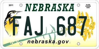 NE license plate FAJ687