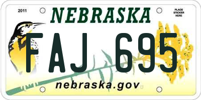 NE license plate FAJ695