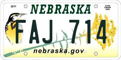NE license plate FAJ714