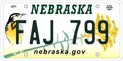 NE license plate FAJ799