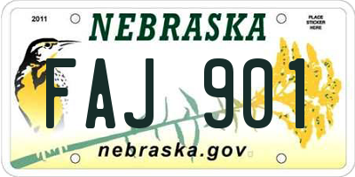 NE license plate FAJ901