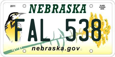 NE license plate FAL538