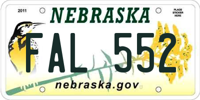 NE license plate FAL552