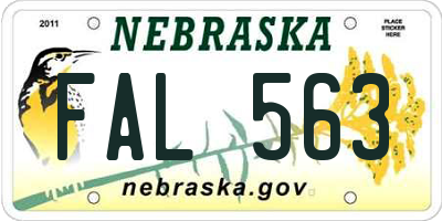 NE license plate FAL563