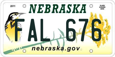 NE license plate FAL676