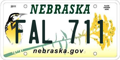 NE license plate FAL711