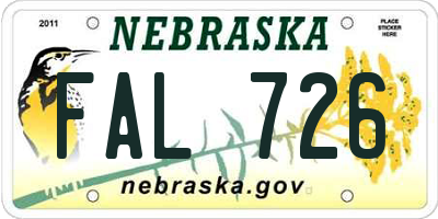 NE license plate FAL726