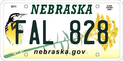 NE license plate FAL828
