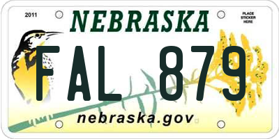 NE license plate FAL879