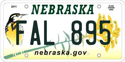 NE license plate FAL895