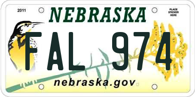 NE license plate FAL974