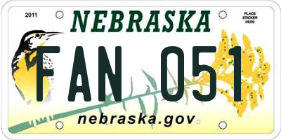 NE license plate FAN051