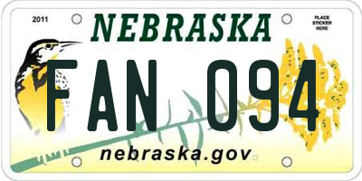 NE license plate FAN094