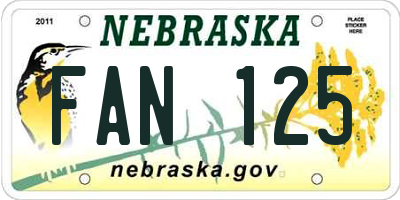 NE license plate FAN125