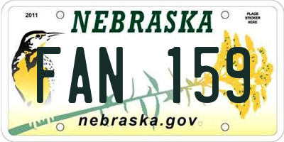 NE license plate FAN159
