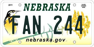 NE license plate FAN244