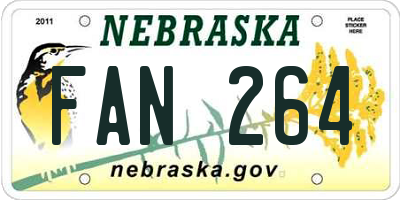 NE license plate FAN264