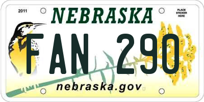 NE license plate FAN290