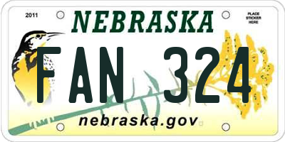 NE license plate FAN324