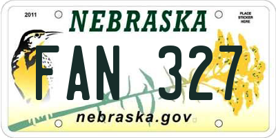 NE license plate FAN327