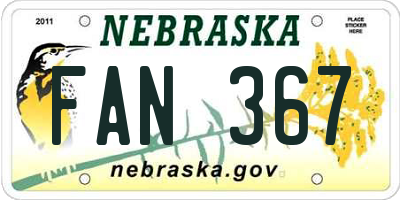 NE license plate FAN367